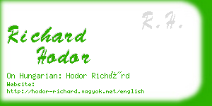 richard hodor business card